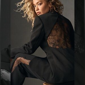 NWT Black Lace Back Blazer